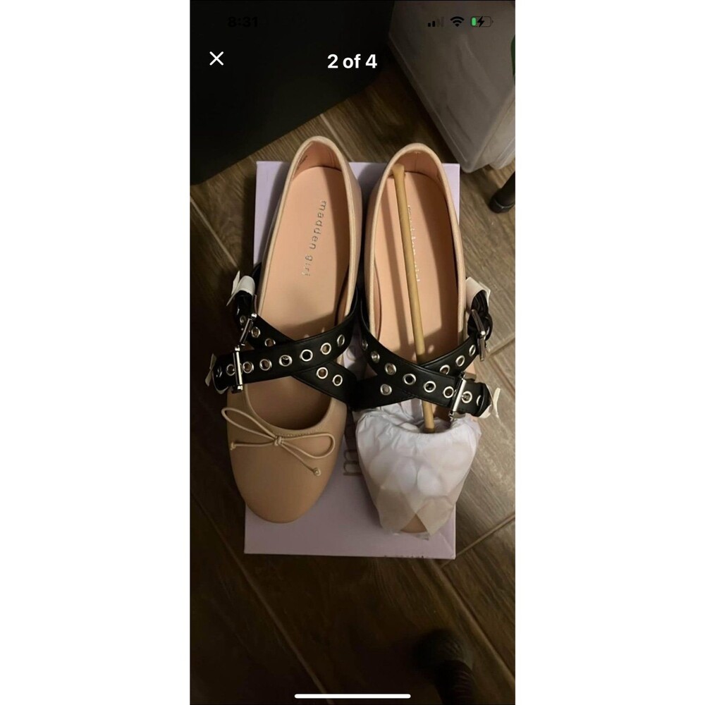 Madden Girl Women's Pearl Ballet Flat color Blush/Black - Picture 2 of 4